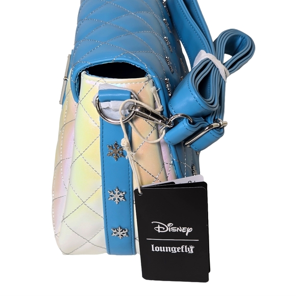 Loungefly Disney Frozen Elsa Snowflake Quilted Crossbody Bag Nwt - Picture 4 of 6